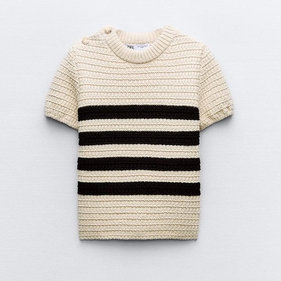 ZARA BLOGGER FAVORITE STRIPED KNIT SWEATER - Picture 6 of 11